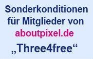 Sonderkonditionen für Mitglieder von aboutpixel.de - Three4free