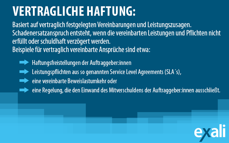 Wissenswertes zur vertraglichen Haftung zusammengefasst.