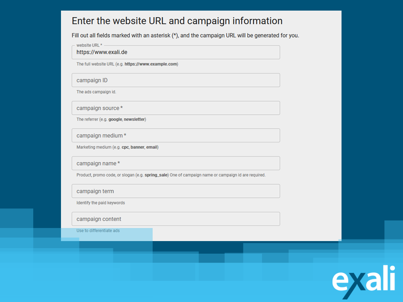 Links mit UTM-Parametern lassen sich im Google URL Campaign Builder erstellen.